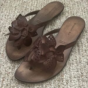 Chocolat Blu Brown Floral Women's Sandals